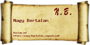 Nagy Bertalan névjegykártya
